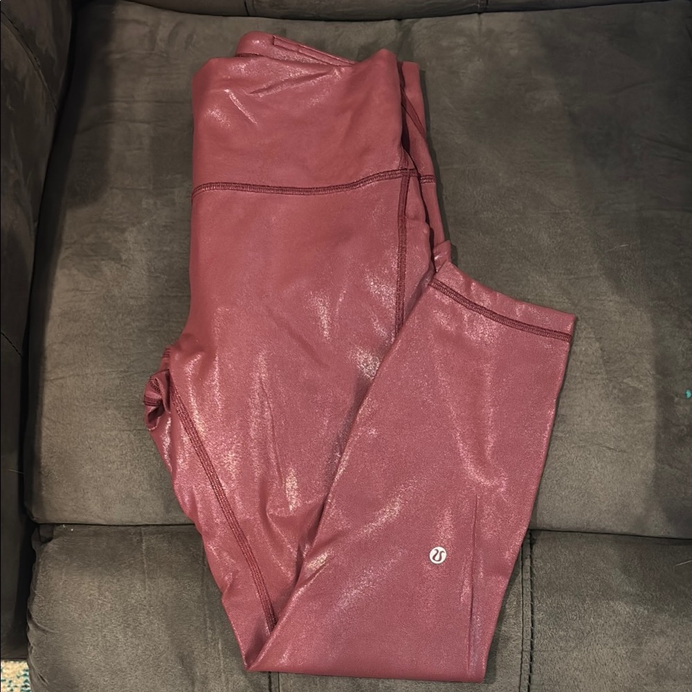 Lululemon Shimmering Burgundy Leggings